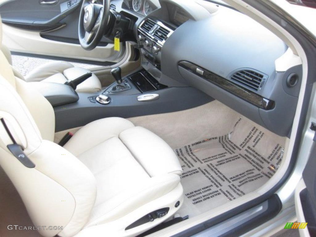 2005 BMW 6 Series 645i Coupe Cream Beige Dashboard Photo #41344071