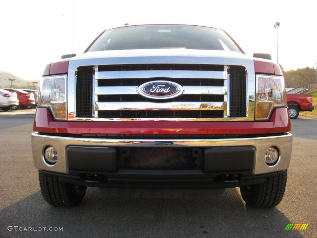 2010 F150 XLT SuperCab 4x4 - Red Candy Metallic / Medium Stone photo #3