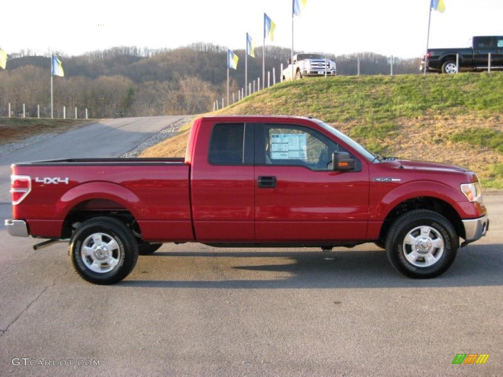 2010 F150 XLT SuperCab 4x4 - Red Candy Metallic / Medium Stone photo #5