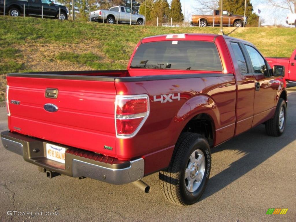 2010 F150 XLT SuperCab 4x4 - Red Candy Metallic / Medium Stone photo #6