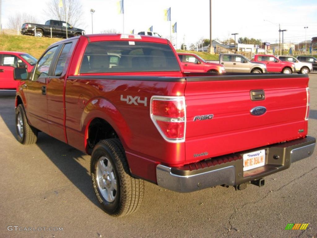 2010 F150 XLT SuperCab 4x4 - Red Candy Metallic / Medium Stone photo #8
