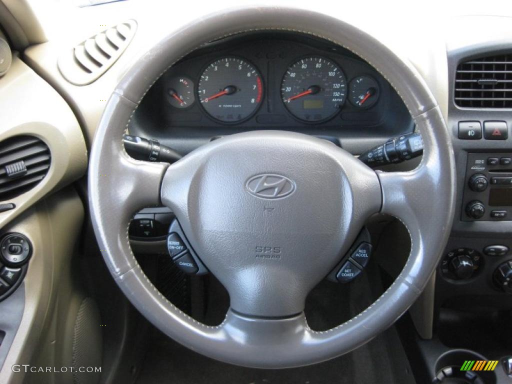 2004 Hyundai Santa Fe GLS Beige Steering Wheel Photo #41348015