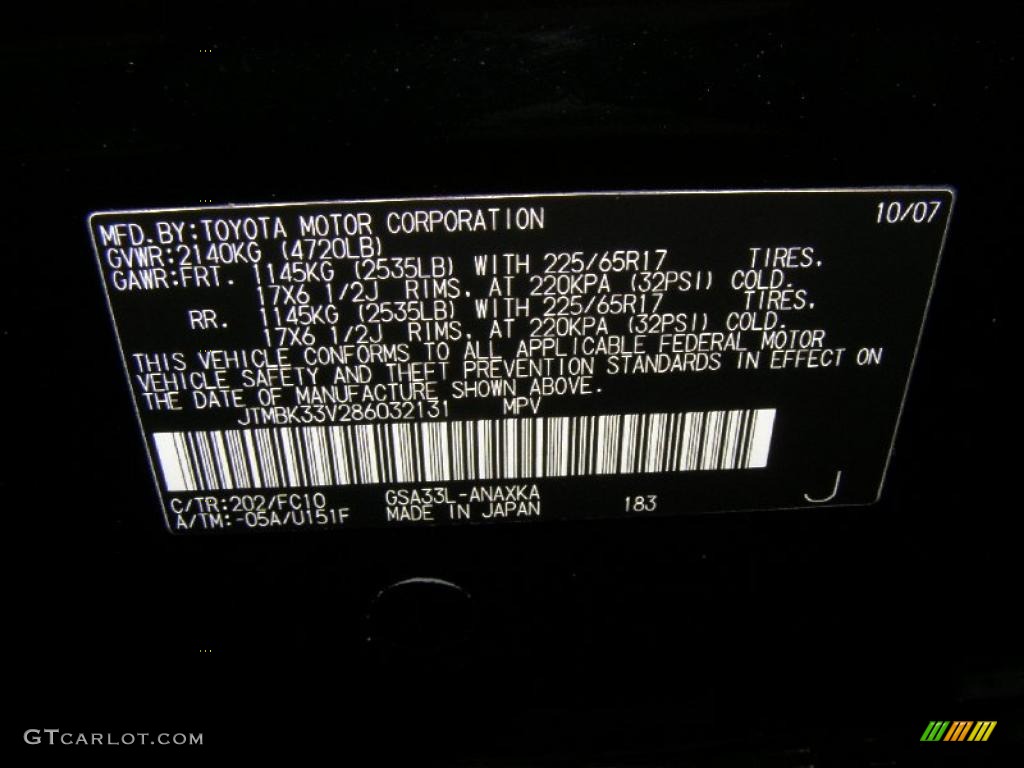 2008 RAV4 V6 4WD - Black / Ash photo #26