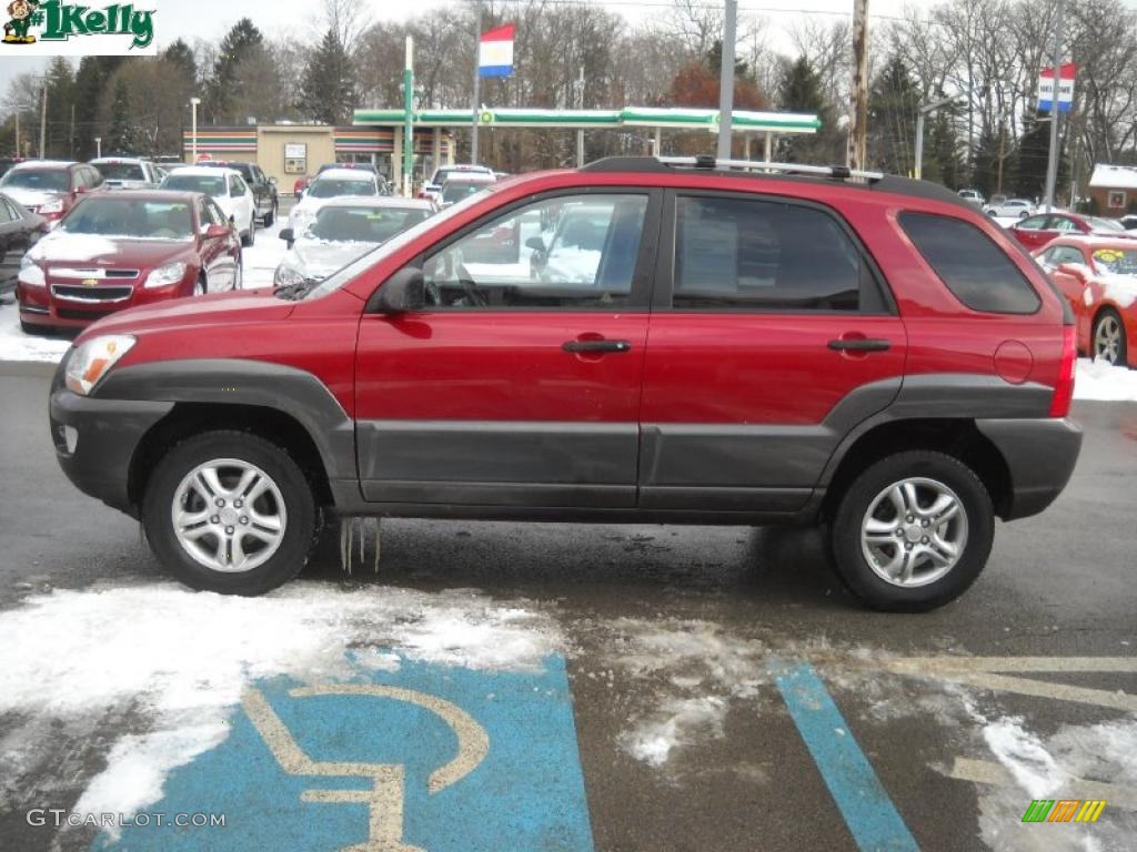 Volcanic Red Metallic 2008 Kia Sportage LX V6 Exterior Photo #41349115