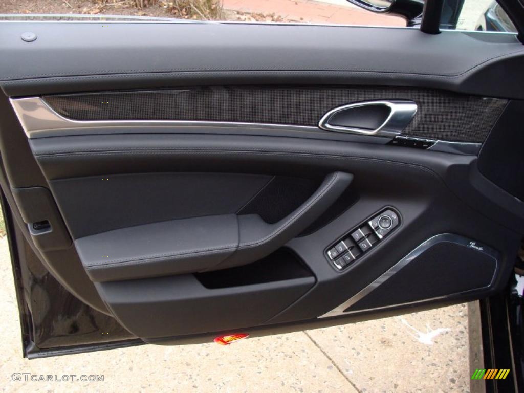 2011 Porsche Panamera Turbo Black Door Panel Photo #41349555