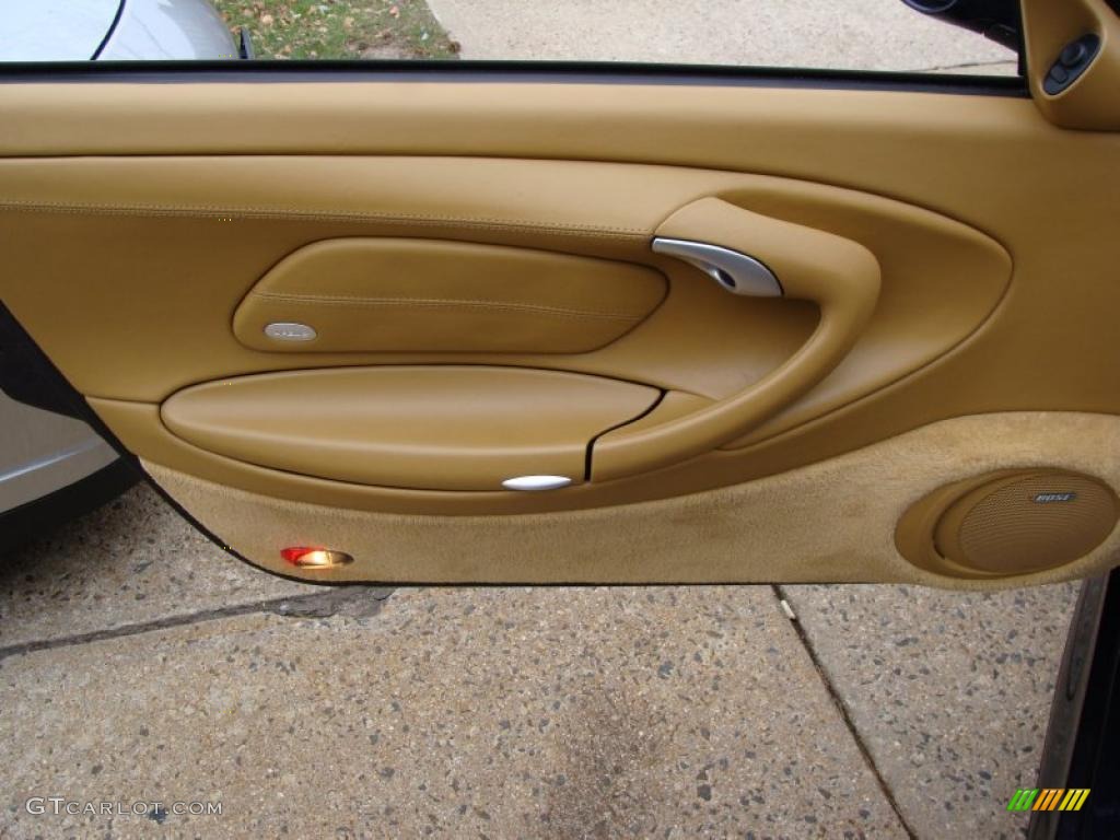 2004 Porsche 911 Turbo Cabriolet Savanna Beige Door Panel Photo #41350879