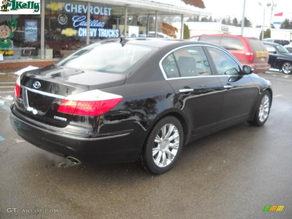Black Noir Pearl 2009 Hyundai Genesis 3.8 Sedan Exterior Photo #41352055