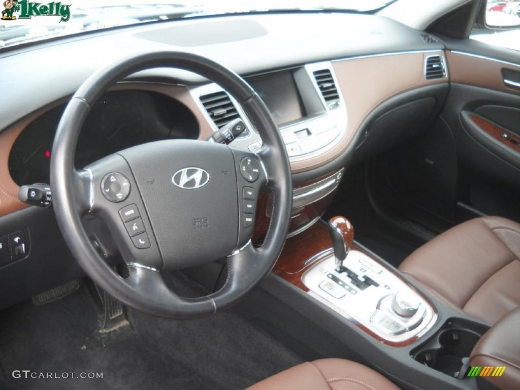 2009 Hyundai Genesis 3.8 Sedan Brown Dashboard Photo #41352131