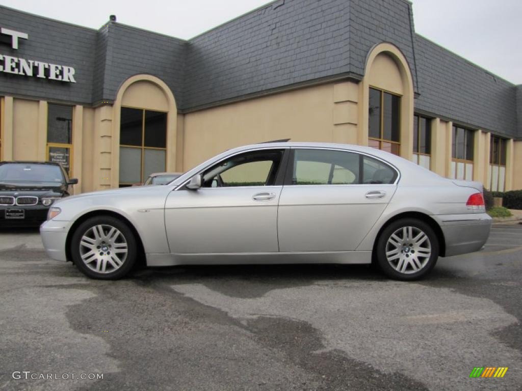 2003 7 Series 745Li Sedan - Titanium Silver Metallic / Basalt Grey/Stone Green photo #4