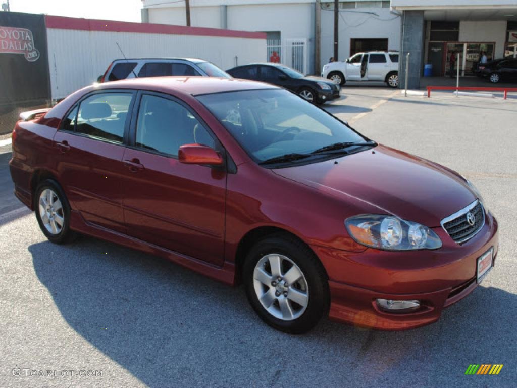 2007 Corolla S - Impulse Red Pearl / Dark Charcoal photo #6