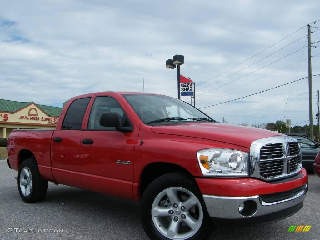 2008 Ram 1500 Big Horn Edition Quad Cab - Flame Red / Medium Slate Gray photo #7