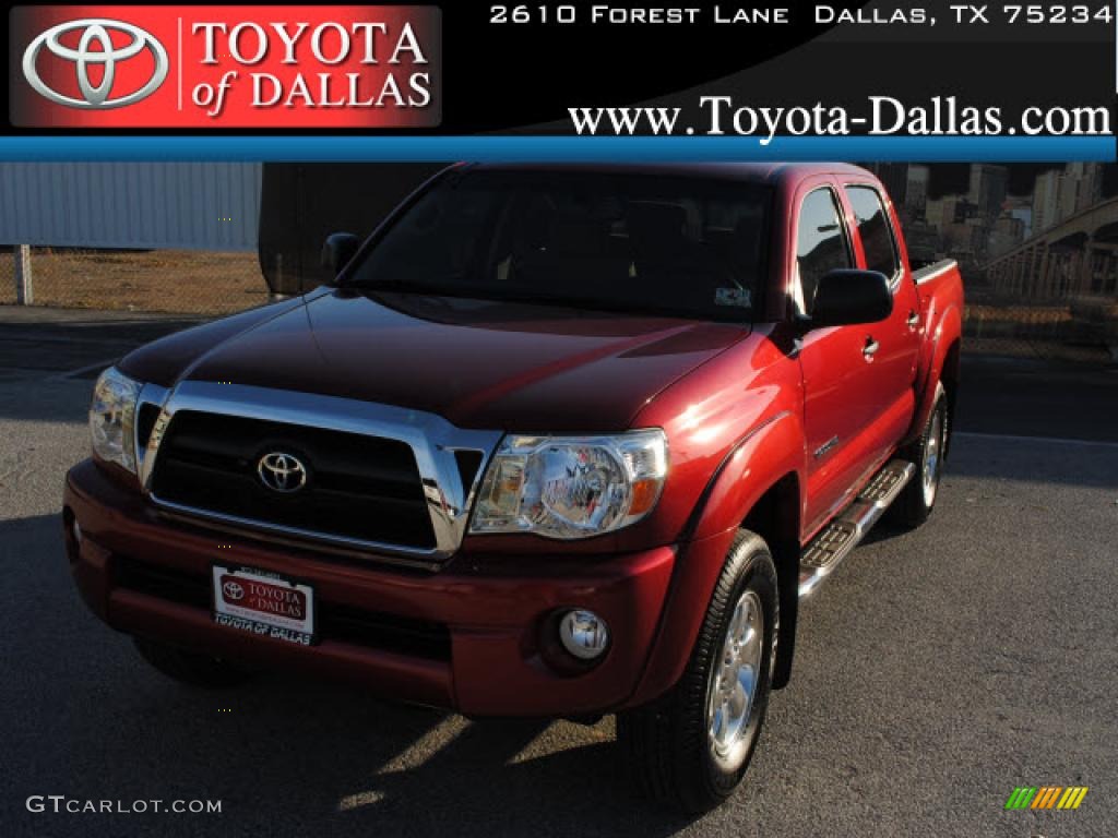 2008 Tacoma V6 SR5 PreRunner Double Cab - Impulse Red Pearl / Taupe photo #1