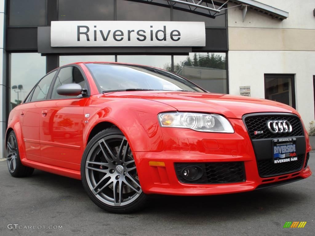 2008 RS4 4.2 quattro Sedan - Misano Red Pearl Effect / Black/Crimson Red photo #1