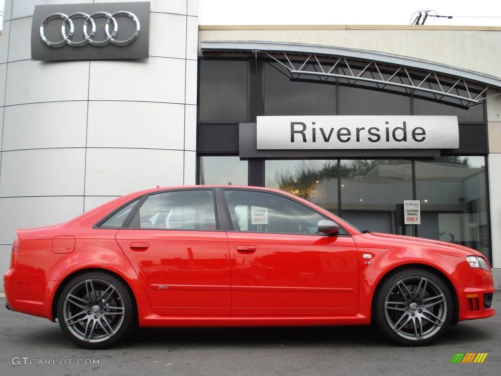 2008 RS4 4.2 quattro Sedan - Misano Red Pearl Effect / Black/Crimson Red photo #3