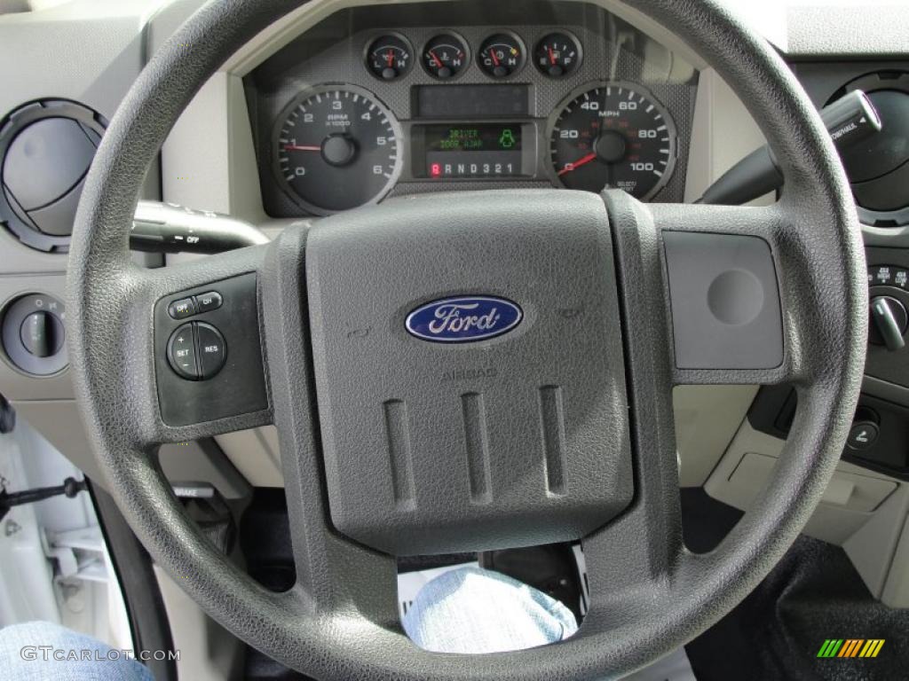 2008 Ford F250 Super Duty XL SuperCab 4x4 Medium Stone Steering Wheel Photo #41362483
