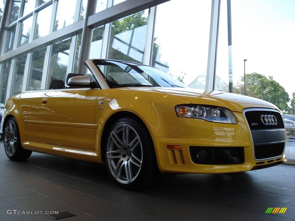 2008 RS4 4.2 quattro Convertible - Imola Yellow / Black photo #1