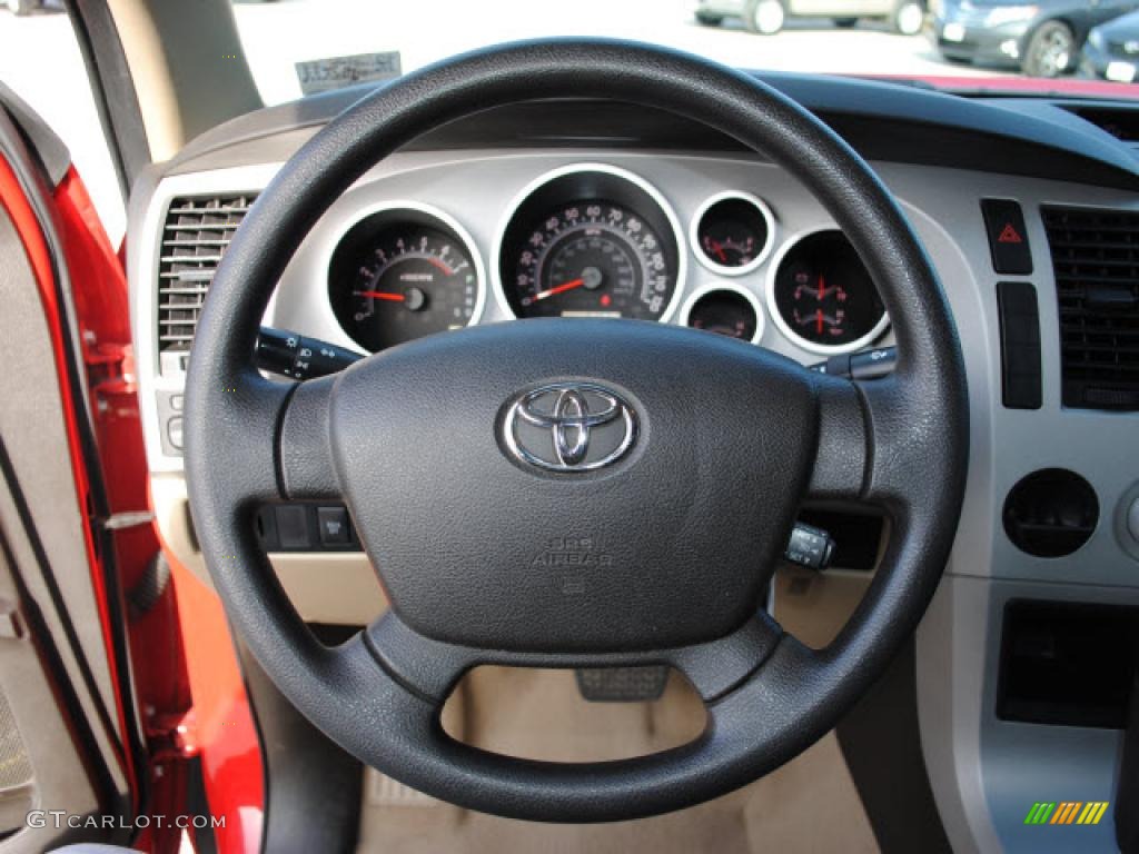 2009 Toyota Tundra Double Cab Sand Steering Wheel Photo #41362647