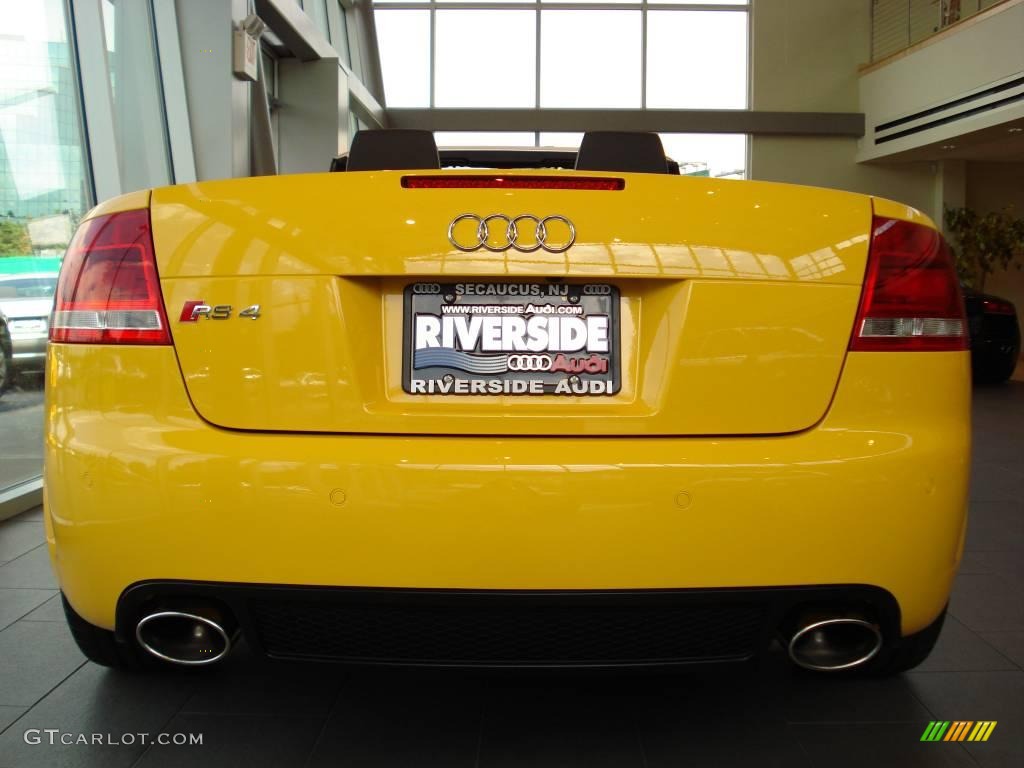 2008 RS4 4.2 quattro Convertible - Imola Yellow / Black photo #5
