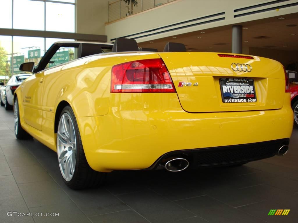 2008 RS4 4.2 quattro Convertible - Imola Yellow / Black photo #6