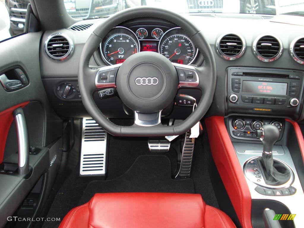 2008 TT 3.2 quattro Coupe - Ice Silver Metallic / Magma Red photo #8