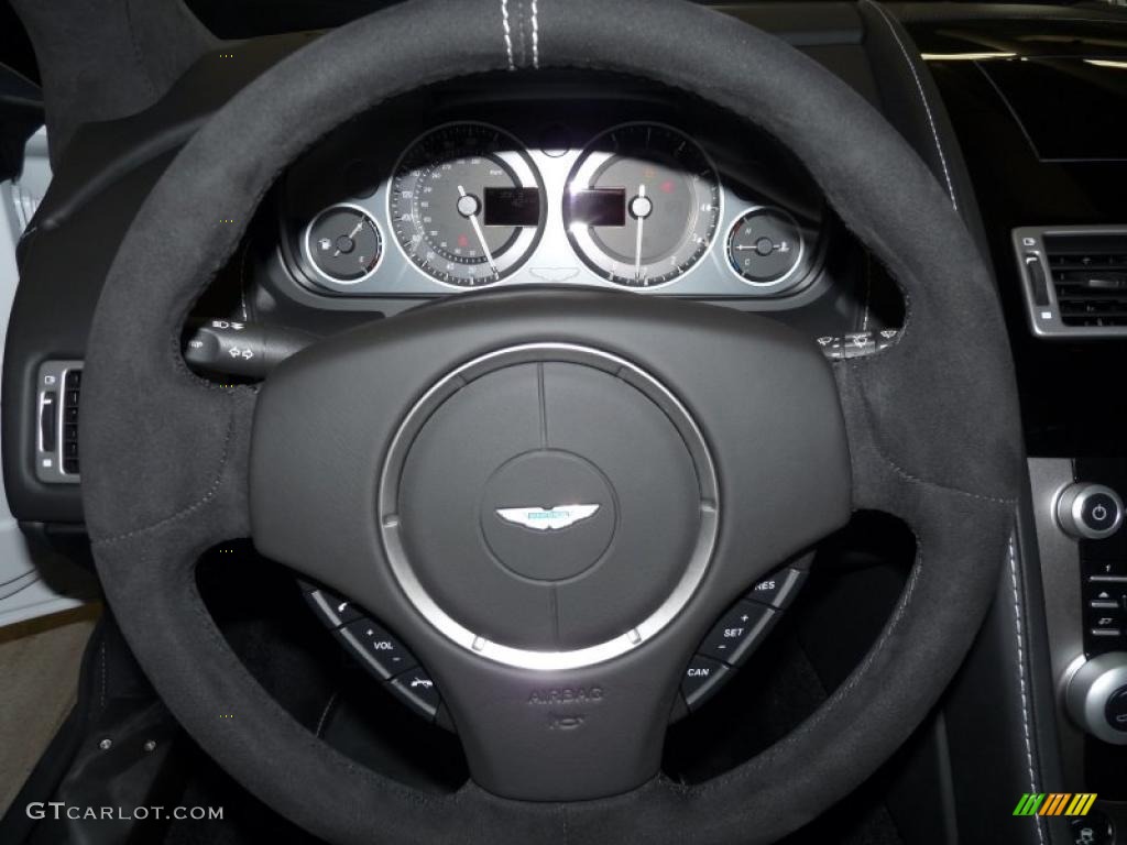 2011 Aston Martin V8 Vantage N420 Coupe Obsidian Black Steering Wheel Photo #41371084