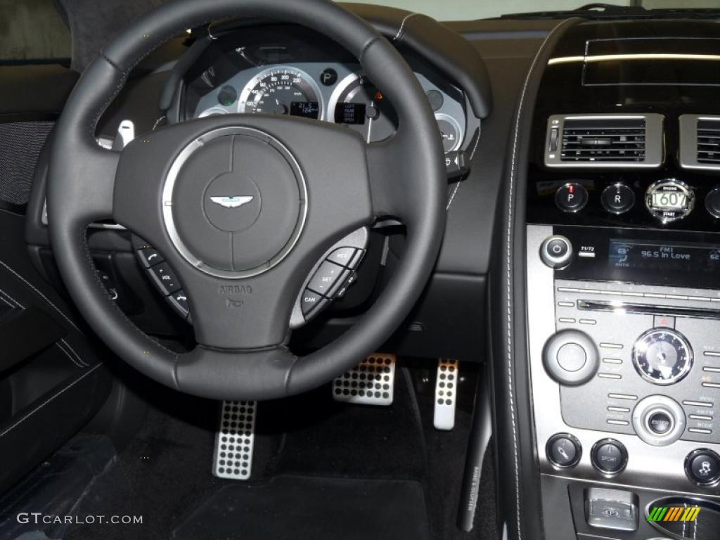 2011 Aston Martin Rapide Sedan Obsidian Black Steering Wheel Photo #41371488
