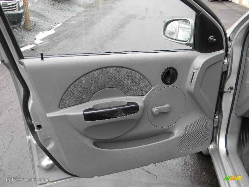 2005 Chevrolet Aveo LS Sedan Gray Door Panel Photo #41371920