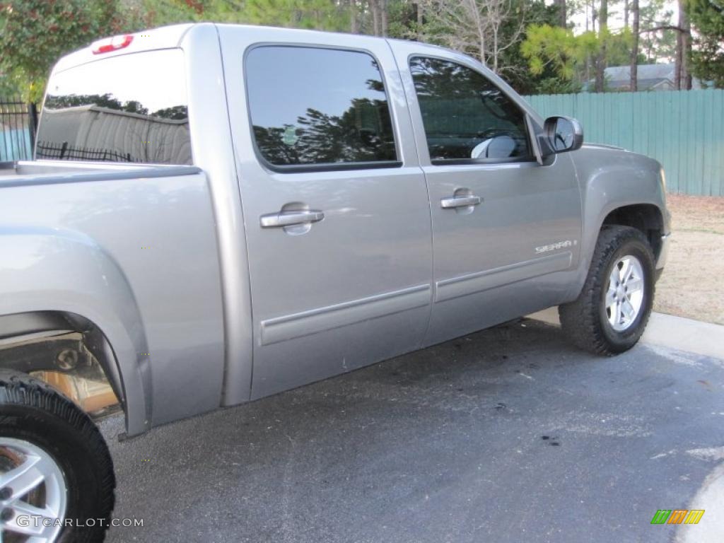 2008 Sierra 1500 SLT Crew Cab 4x4 - Steel Gray Metallic / Light Titanium photo #7