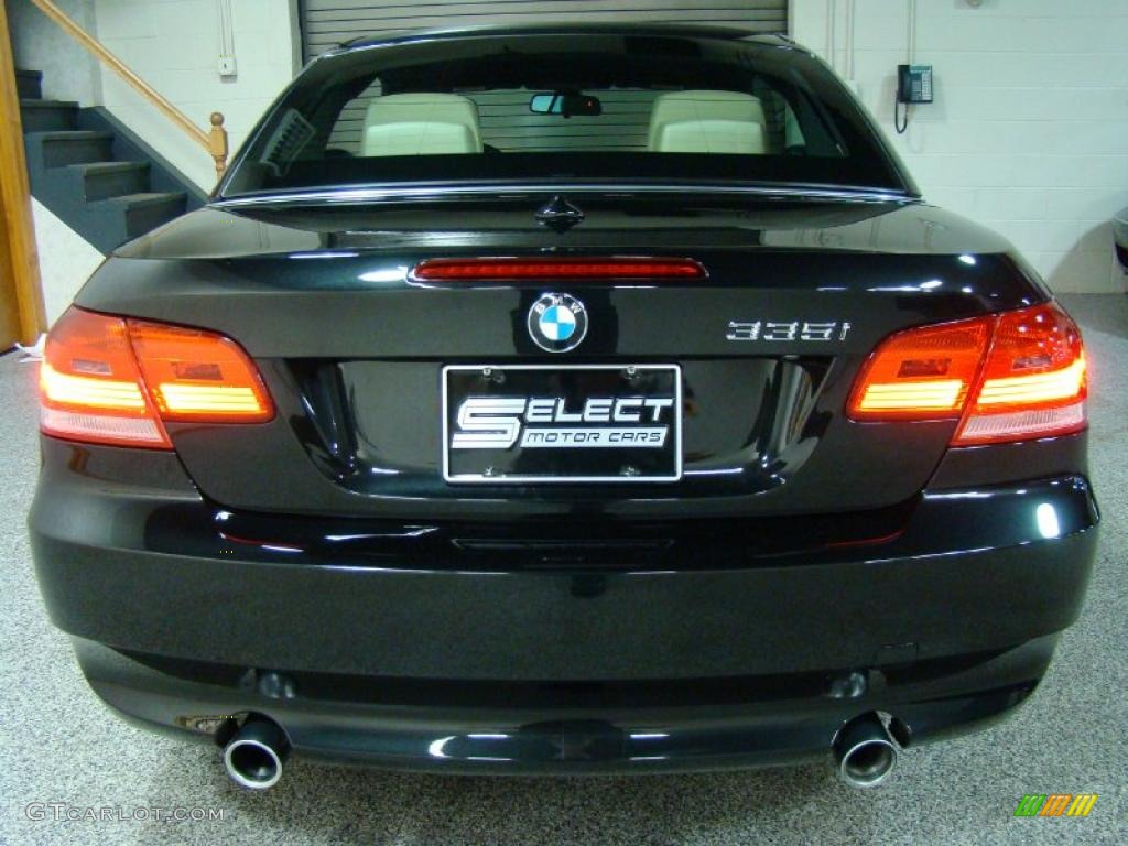 2008 3 Series 335i Convertible - Black Sapphire Metallic / Cream Beige photo #5