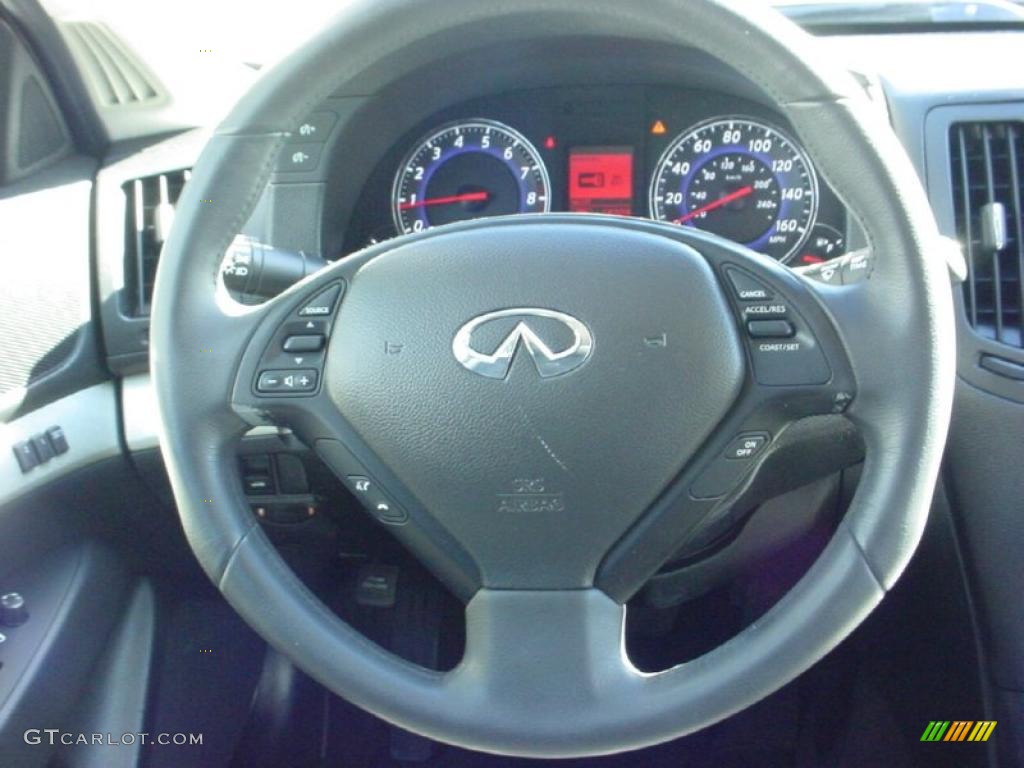 2007 Infiniti G 35 Sedan Graphite Black Steering Wheel Photo #41376440