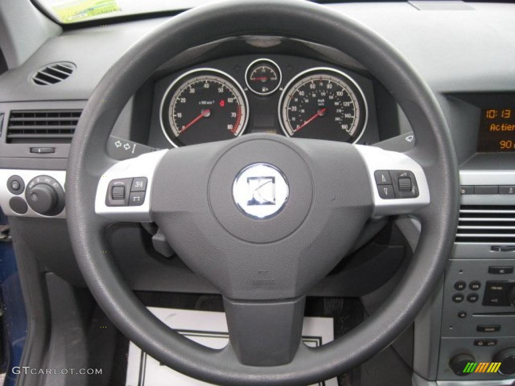2008 Saturn Astra XR Sedan Charcoal Steering Wheel Photo #41377040