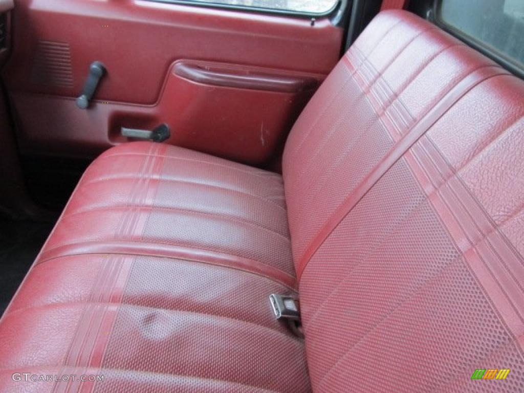 1987 F350 XLT Regular Cab 4x4 Dump Truck - Black / Dark Red photo #21