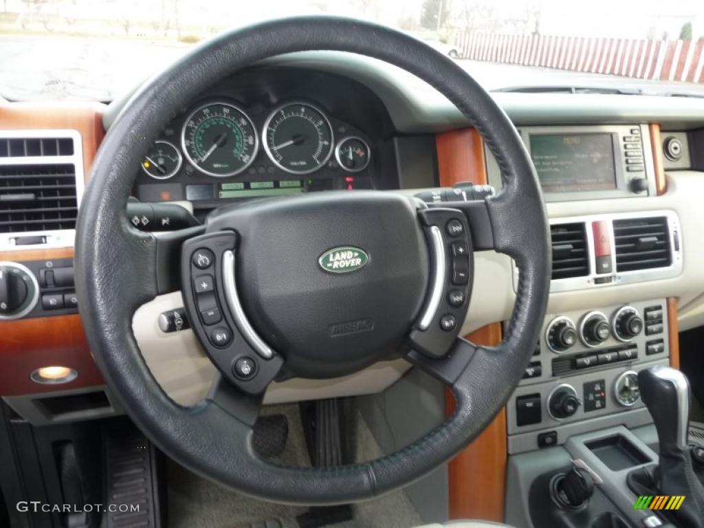 2003 Land Rover Range Rover HSE Ivory/Aspen Steering Wheel Photo #41388524