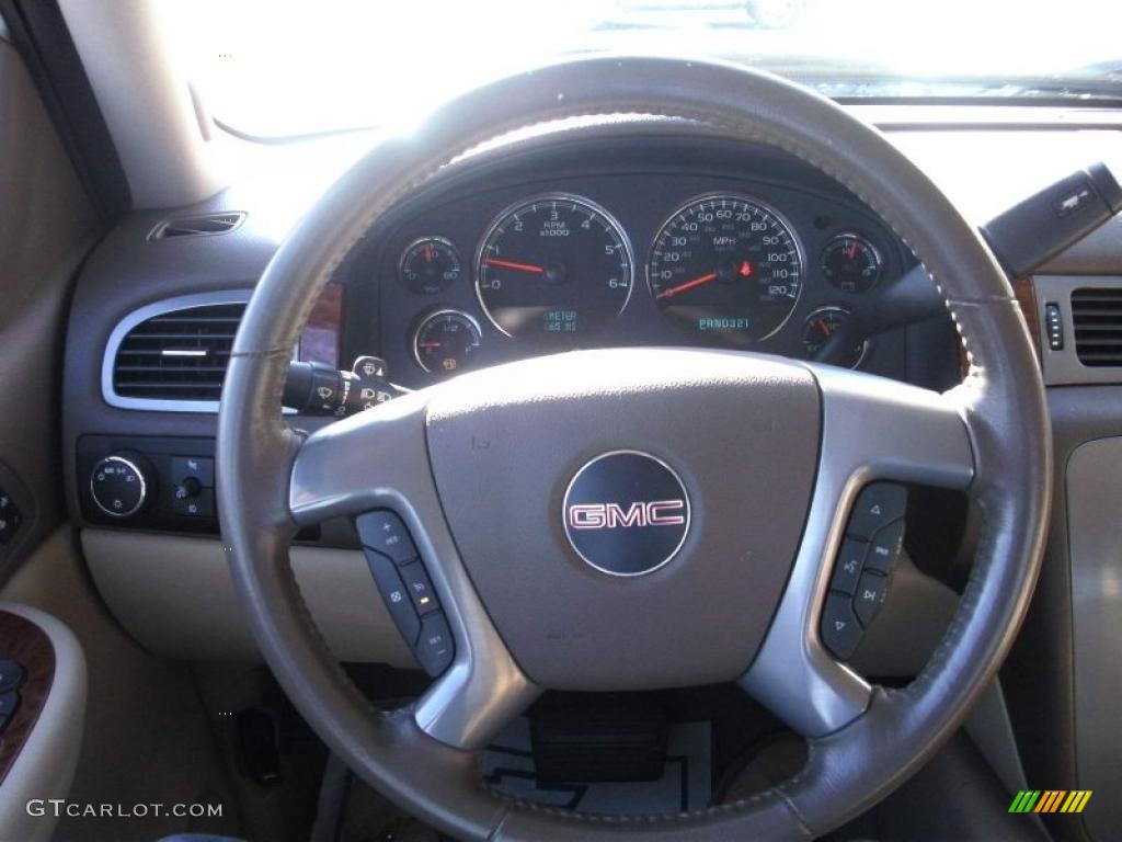 2008 GMC Sierra 1500 SLE Crew Cab Light Cashmere Steering Wheel Photo #41394084