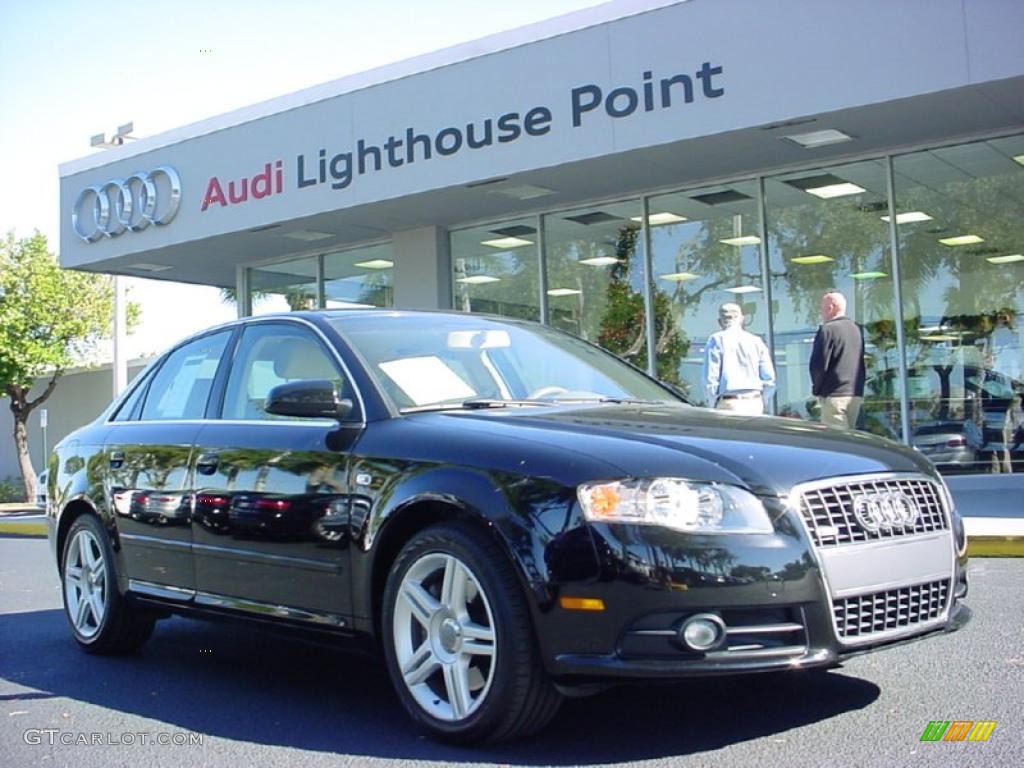 2008 A4 2.0T Sedan - Brilliant Black / Beige photo #1