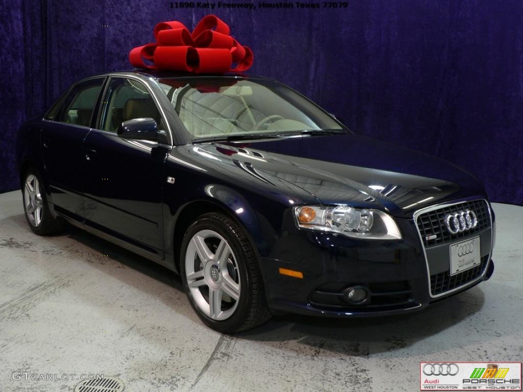 2008 A4 2.0T Sedan - Deep Sea Blue Pearl Effect / Beige photo #1