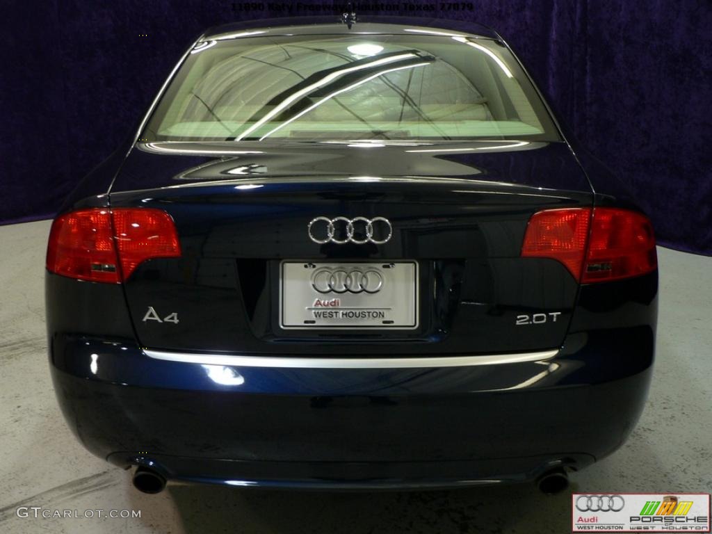 2008 A4 2.0T Sedan - Deep Sea Blue Pearl Effect / Beige photo #17