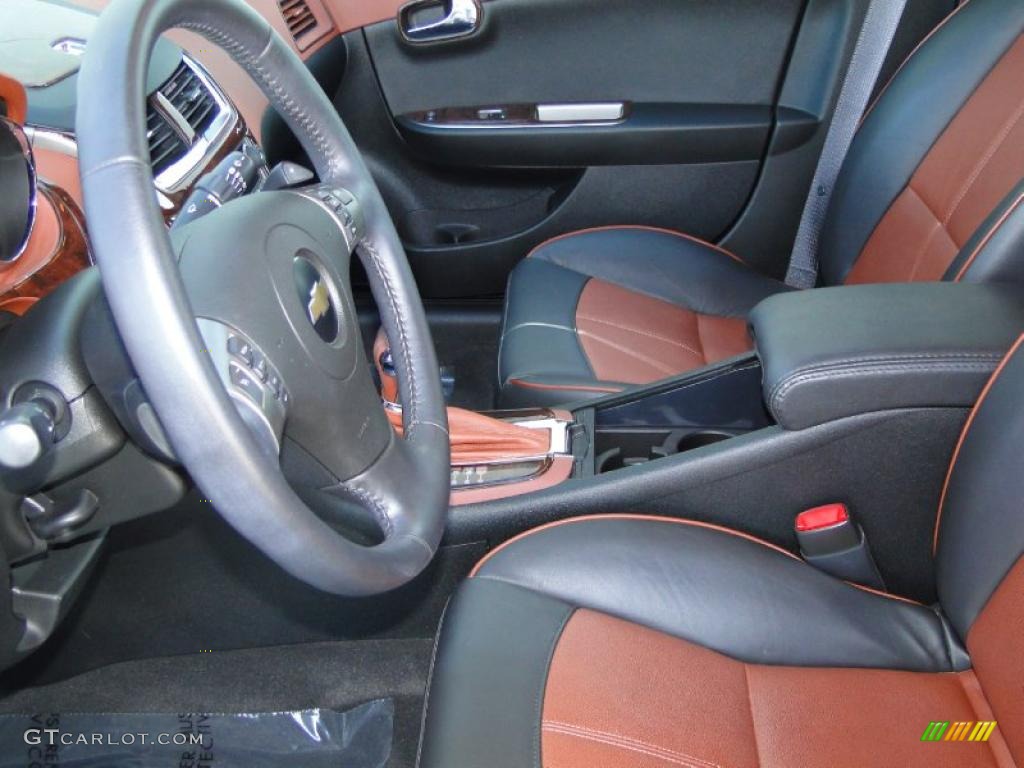 Ebony/Brick Interior 2009 Chevrolet Malibu LTZ Sedan Photo #41407511