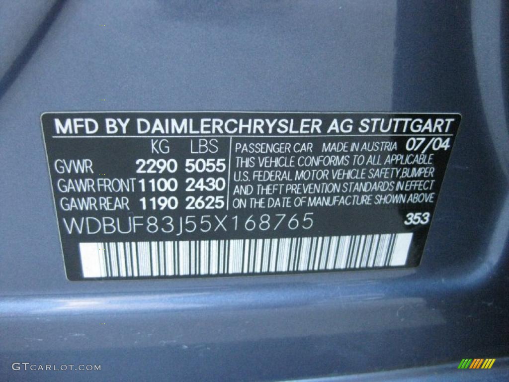2005 E Color Code 353 for Tealite Blue Metallic Photo #41408383