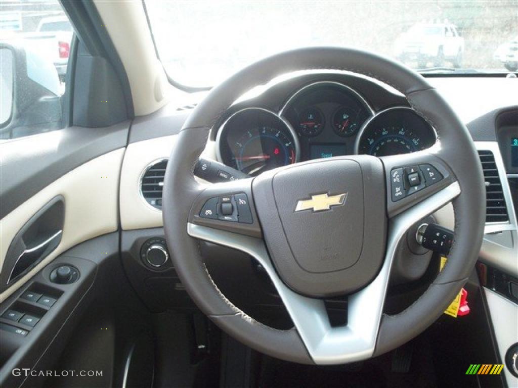 2011 Cruze LT - Ice Blue Metallic / Cocoa/Light Neutral Leather photo #17