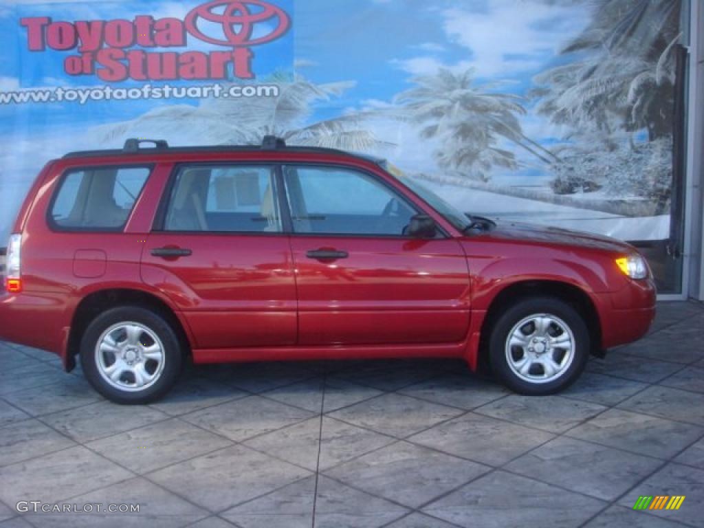 2006 Forester 2.5 X - Garnet Red Pearl / Graphite Gray photo #1