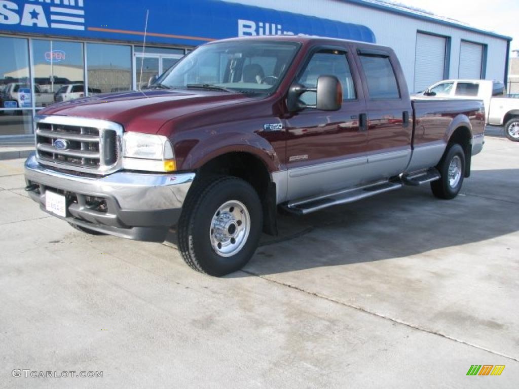 2004 F250 Super Duty XLT Crew Cab 4x4 - Dark Toreador Red Metallic / Medium Flint photo #2