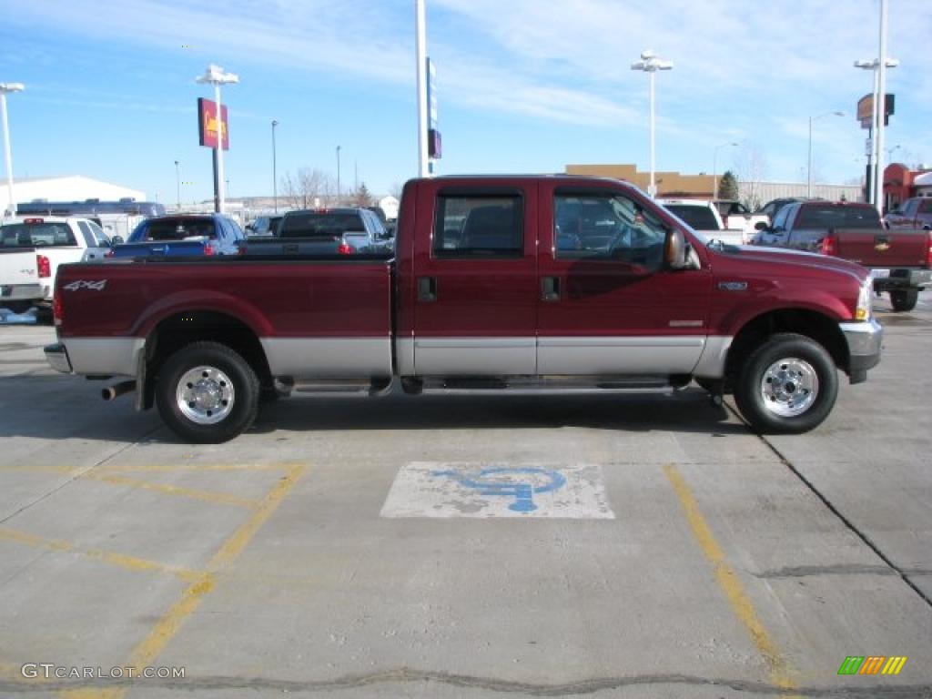 2004 F250 Super Duty XLT Crew Cab 4x4 - Dark Toreador Red Metallic / Medium Flint photo #12