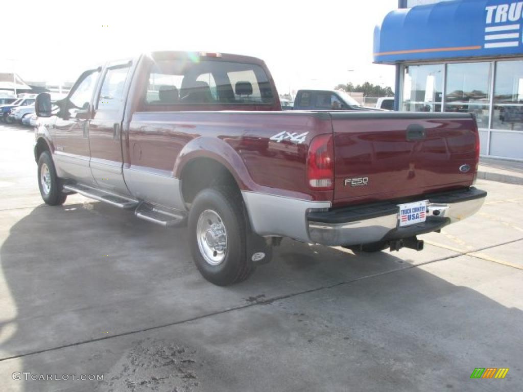 2004 F250 Super Duty XLT Crew Cab 4x4 - Dark Toreador Red Metallic / Medium Flint photo #16