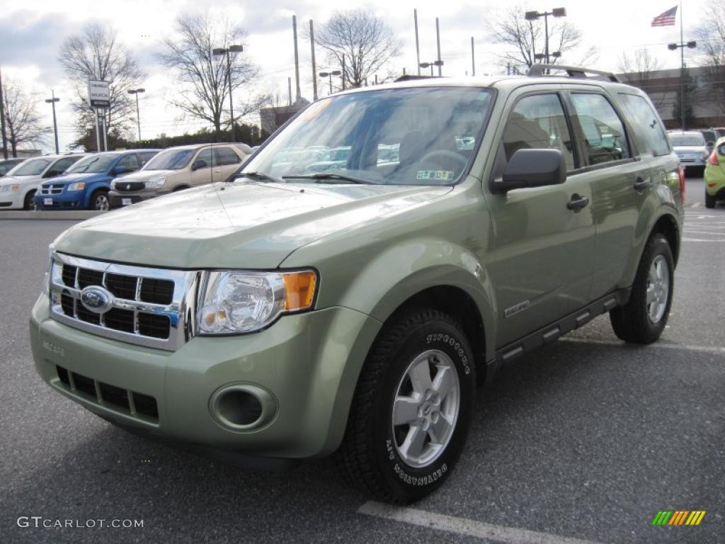 2008 Escape XLS - Kiwi Green Metallic / Stone photo #7