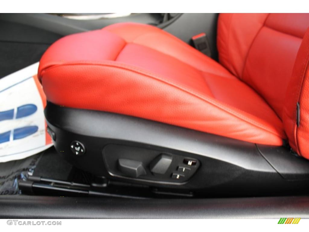 2010 3 Series 335i xDrive Coupe - Jet Black / Coral Red/Black Dakota Leather photo #15
