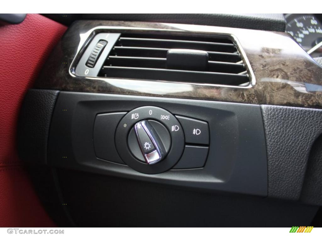 2010 3 Series 335i xDrive Coupe - Jet Black / Coral Red/Black Dakota Leather photo #25