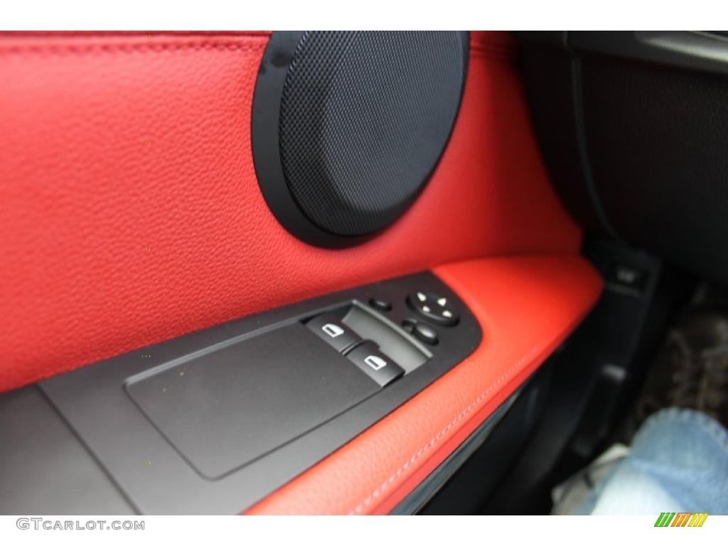 2010 3 Series 335i xDrive Coupe - Jet Black / Coral Red/Black Dakota Leather photo #26