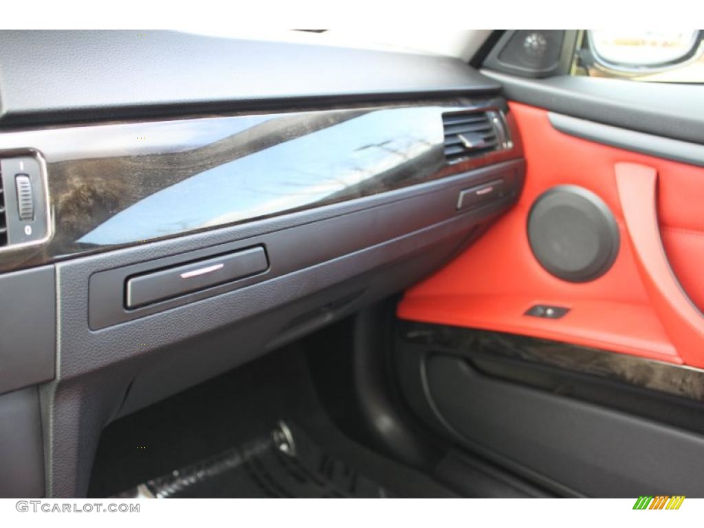 2010 3 Series 335i xDrive Coupe - Jet Black / Coral Red/Black Dakota Leather photo #32