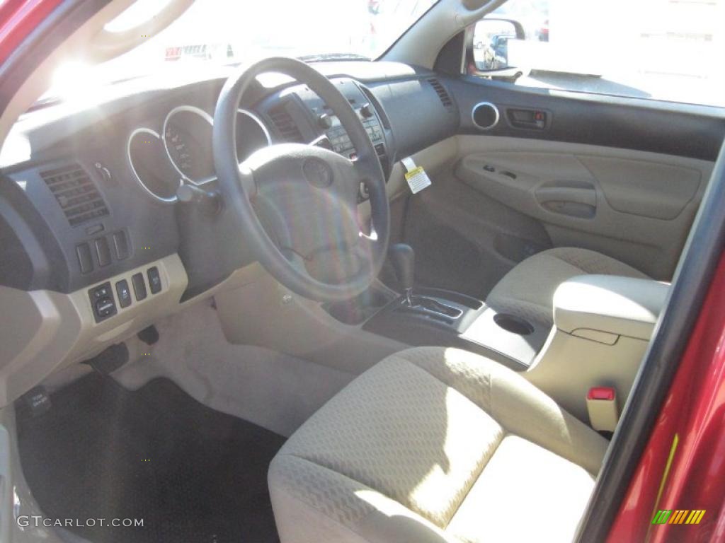 Sand Beige Interior 2011 Toyota Tacoma V6 Double Cab 4x4 Photo #41428703